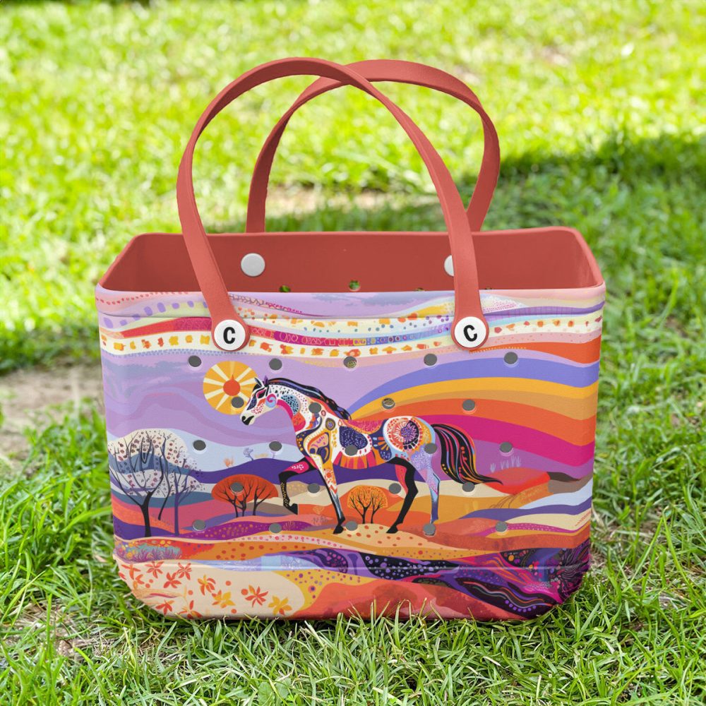 Bucket Tote Bag, Limited Edition Bogg Bag, Beach Bag Gallop Dream - Image 2
