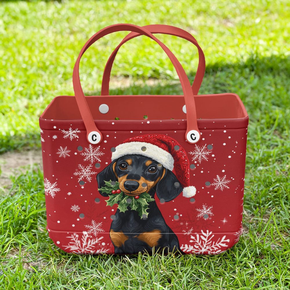 Bucket Tote Bag, Limited Edition Bogg Bag, Beach Bag Santa’S Little Wag - Image 2