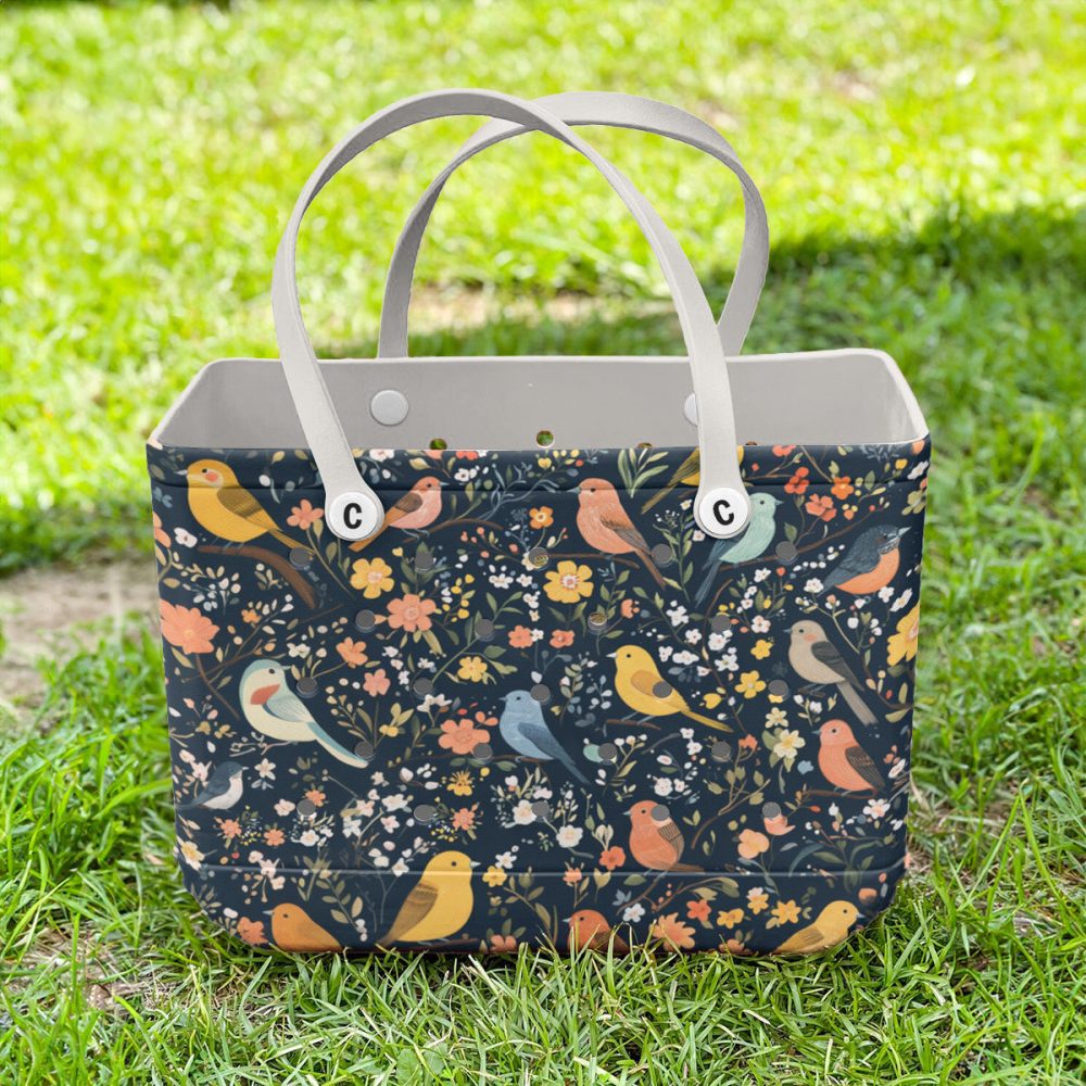 Bucket Tote Bag, Limited Edition Bogg Bag, Beach Bag Garden Birdsong - Image 3