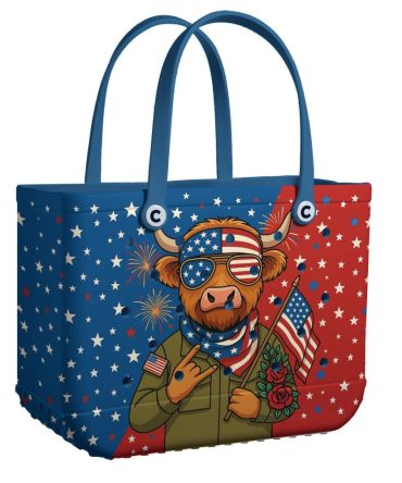 Patriotic Cow Tote Bag - Stylish, Durable & Fun For Summer Outings & Picnics