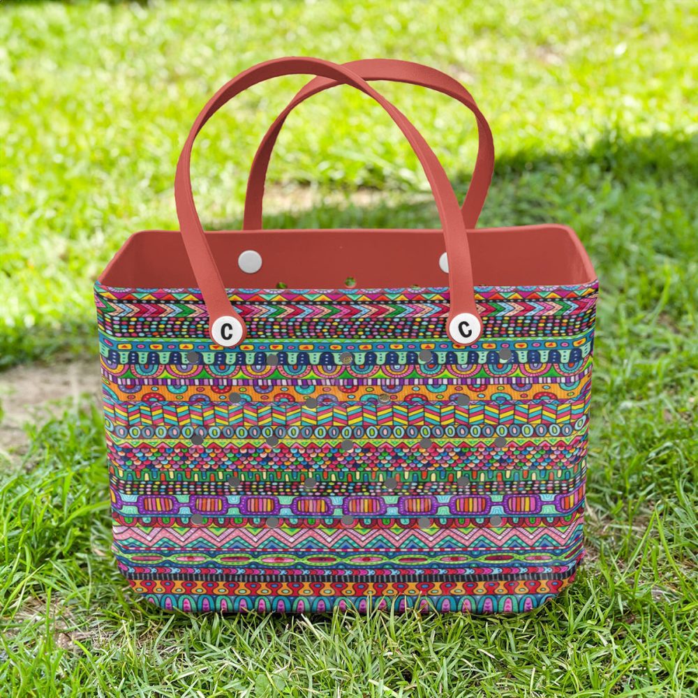 Bucket Tote Bag, Limited Edition Bogg Bag, Beach Bag A Carnival Of Colors - Image 4