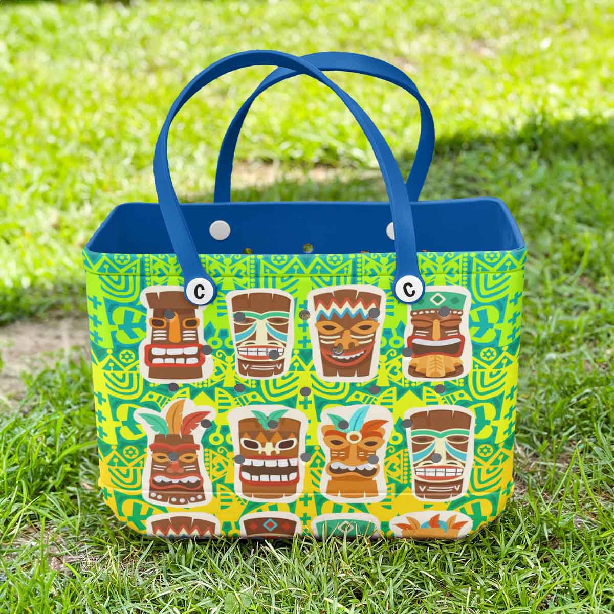 Tropical Tiki Tote Bag - Vibrant Hawaiian Design, Perfect For Beach & Travel - Image 3