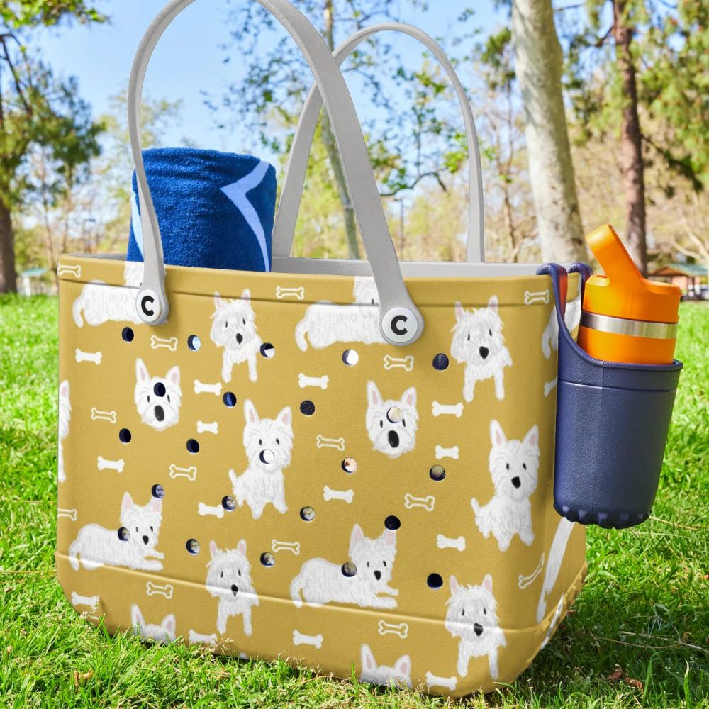 Chic Dog Print Tote Bag - Durable, Cute & Stylish For Pet Lovers - Perfect For Everyday Use! - Image 3
