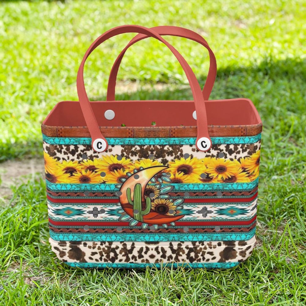 Bucket Tote Bag, Limited Edition Bogg Bag, Beach Bag Cactus Moon Magic - Image 5