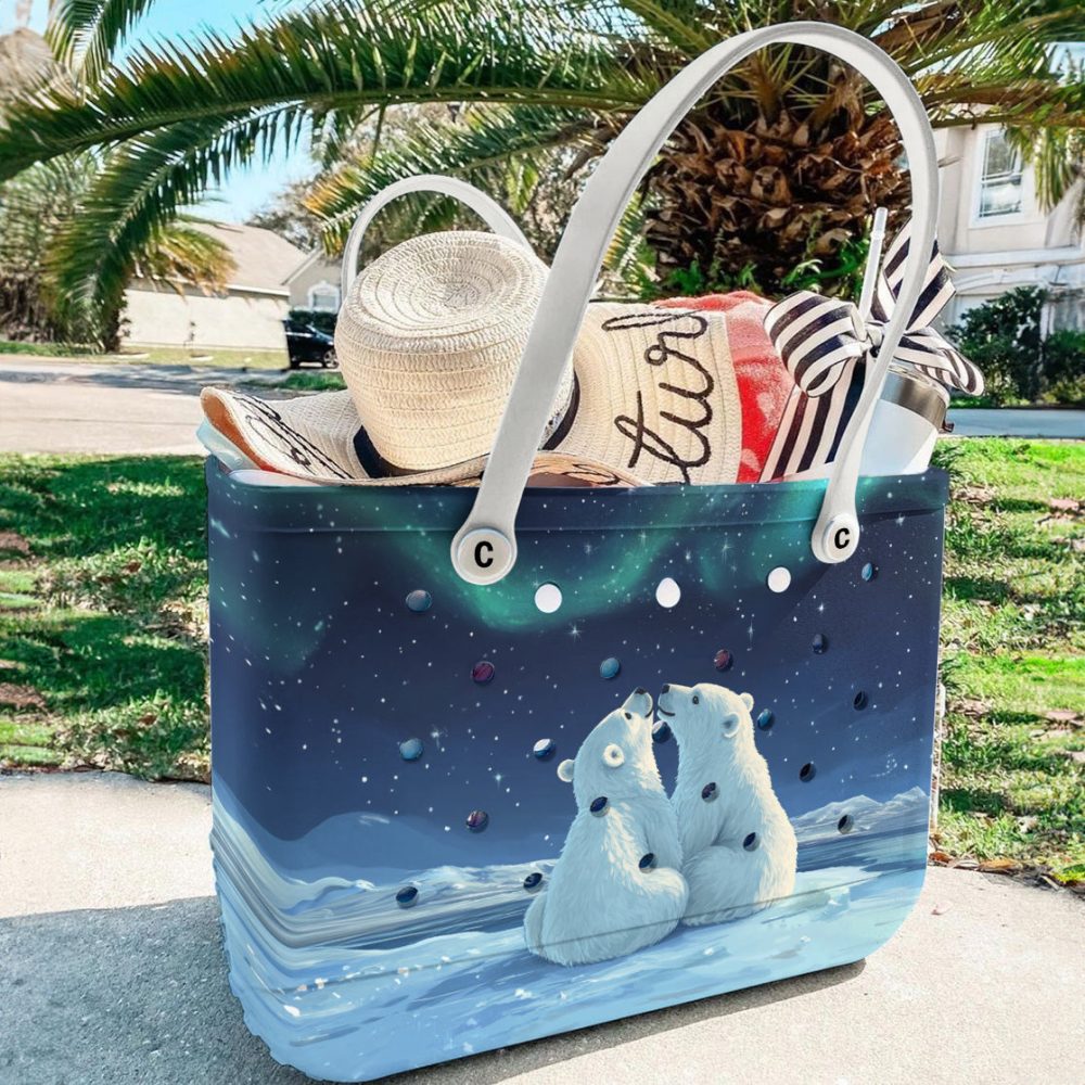 Bucket Tote Bag, Limited Edition Bogg Bag, Beach Bag Aurora Bears - Image 2