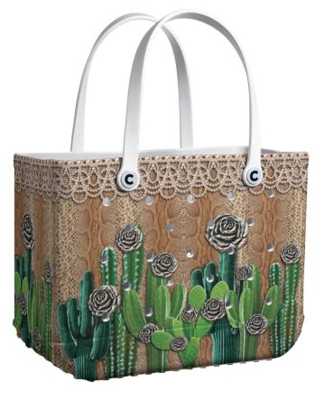 Bucket Tote Bag, Limited Edition Bogg Bag, Beach Bag Sage & Lace