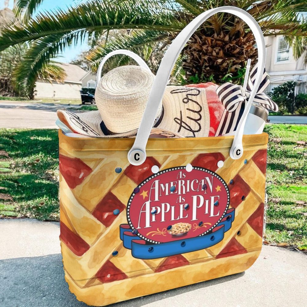 Chic Apple Pie Tote Bag - Stylish Picnic & Shopping Accessory - Durable & Roomy Design - Image 4