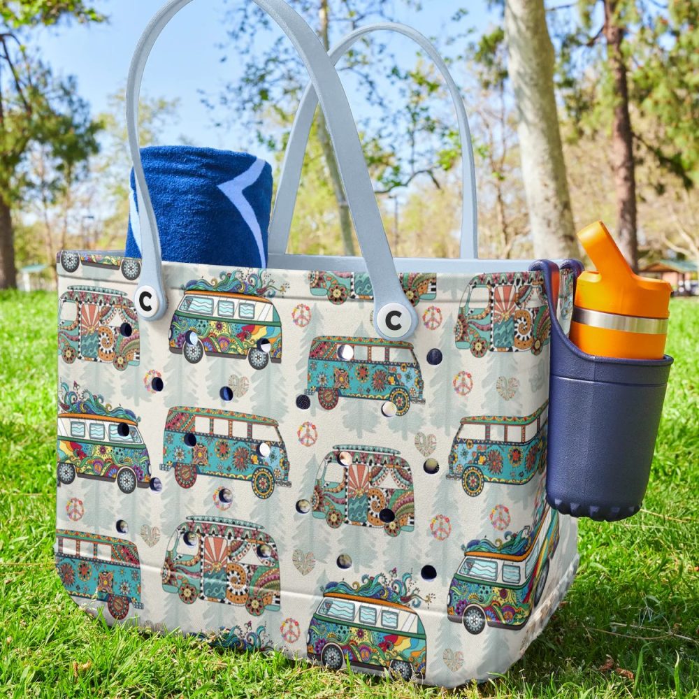 Bucket Tote Bag, Limited Edition Bogg Bag, Beach Bag Van-Tastic Journey - Image 2