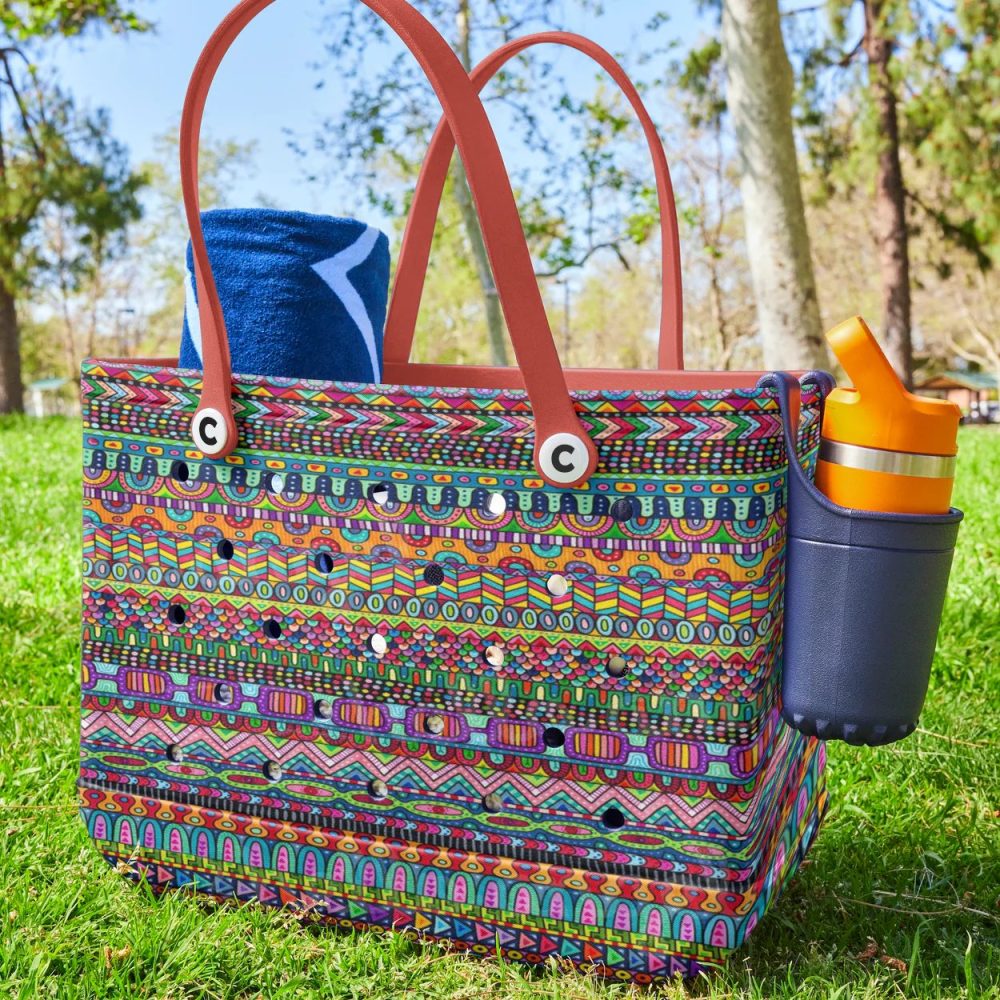 Bucket Tote Bag, Limited Edition Bogg Bag, Beach Bag A Carnival Of Colors - Image 6
