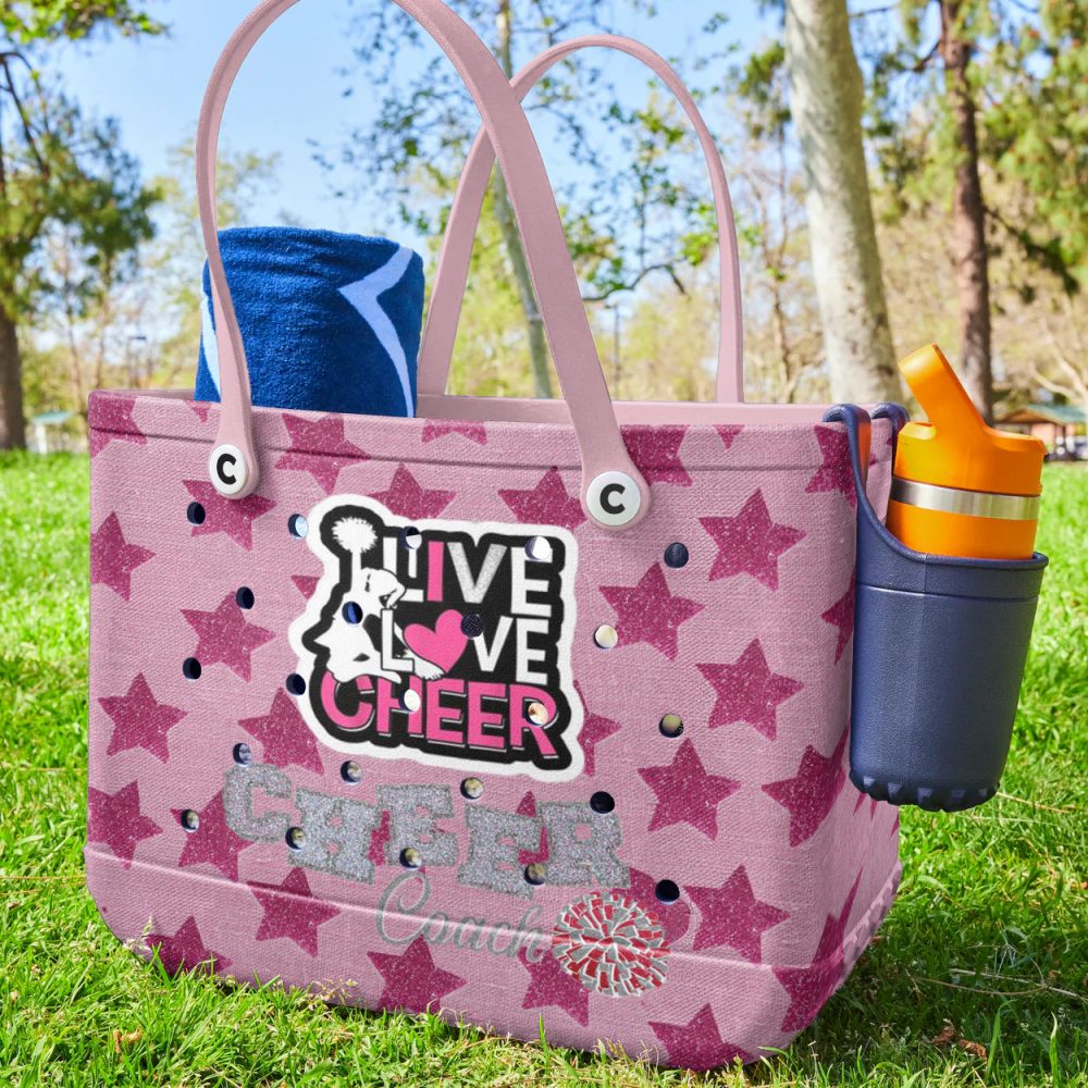 Pink Star Cheer Coach Tote Bag – Stylish & Spacious Cheerleading Accessory - Image 2