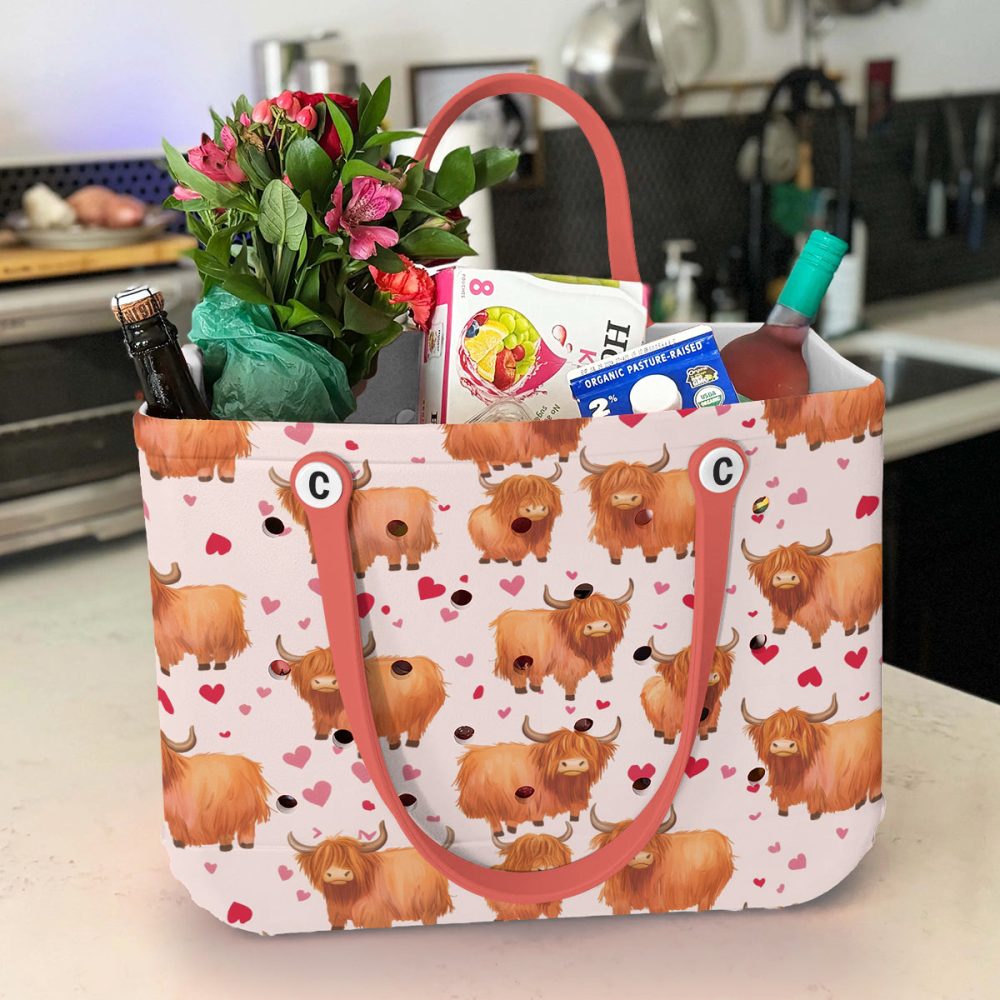 Bucket Tote Bag, Limited Edition Bogg Bag, Beach Bag Heartstring Harmony - Image 4