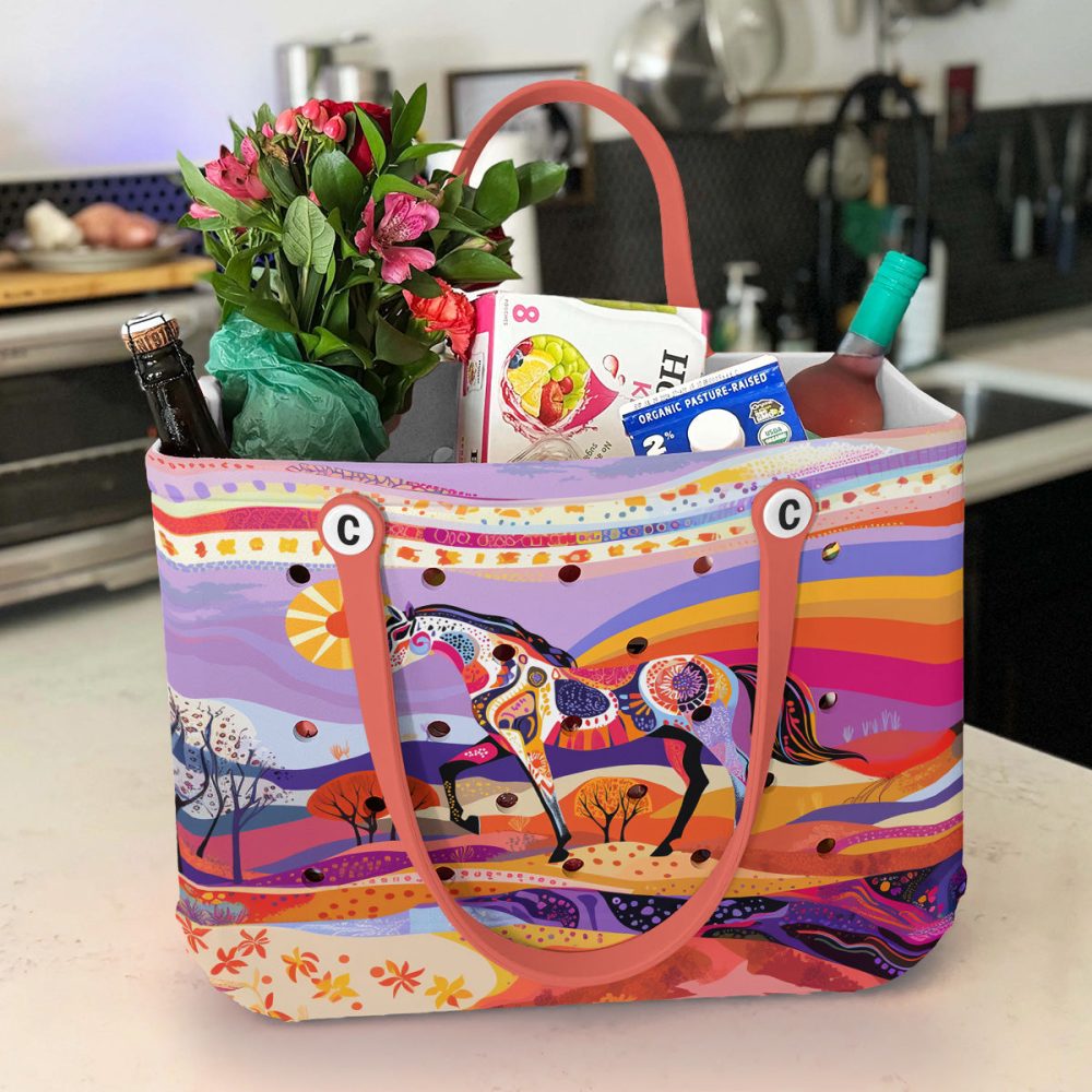 Bucket Tote Bag, Limited Edition Bogg Bag, Beach Bag Gallop Dream - Image 5