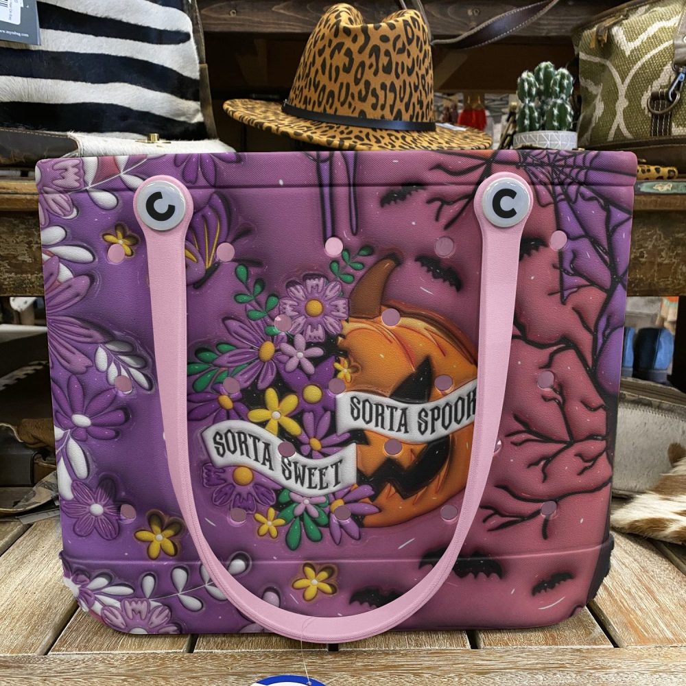 Sorta Spooky Floral Pumpkin Tote Bag - Perfect For Halloween & Fall Fashion! - Image 5