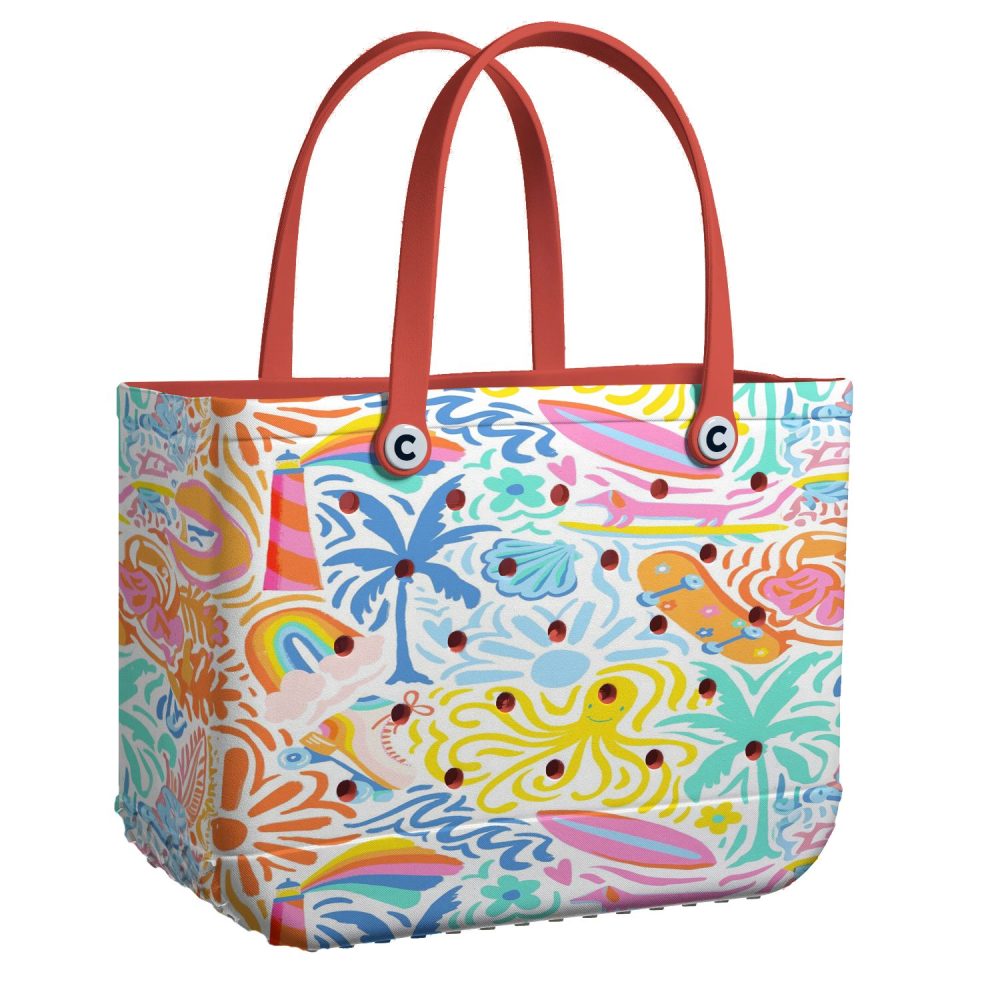 Vibrant Tropical Tote Bag With Colorful Print – Stylish, Spacious & Durable For Beach & Everyday Use