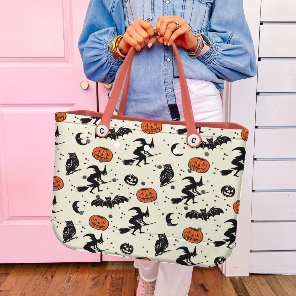 Spooky Halloween Tote Bag - Witch & Pumpkin Print, Perfect For Trick-Or-Treating & Fall Festivities - Image 6