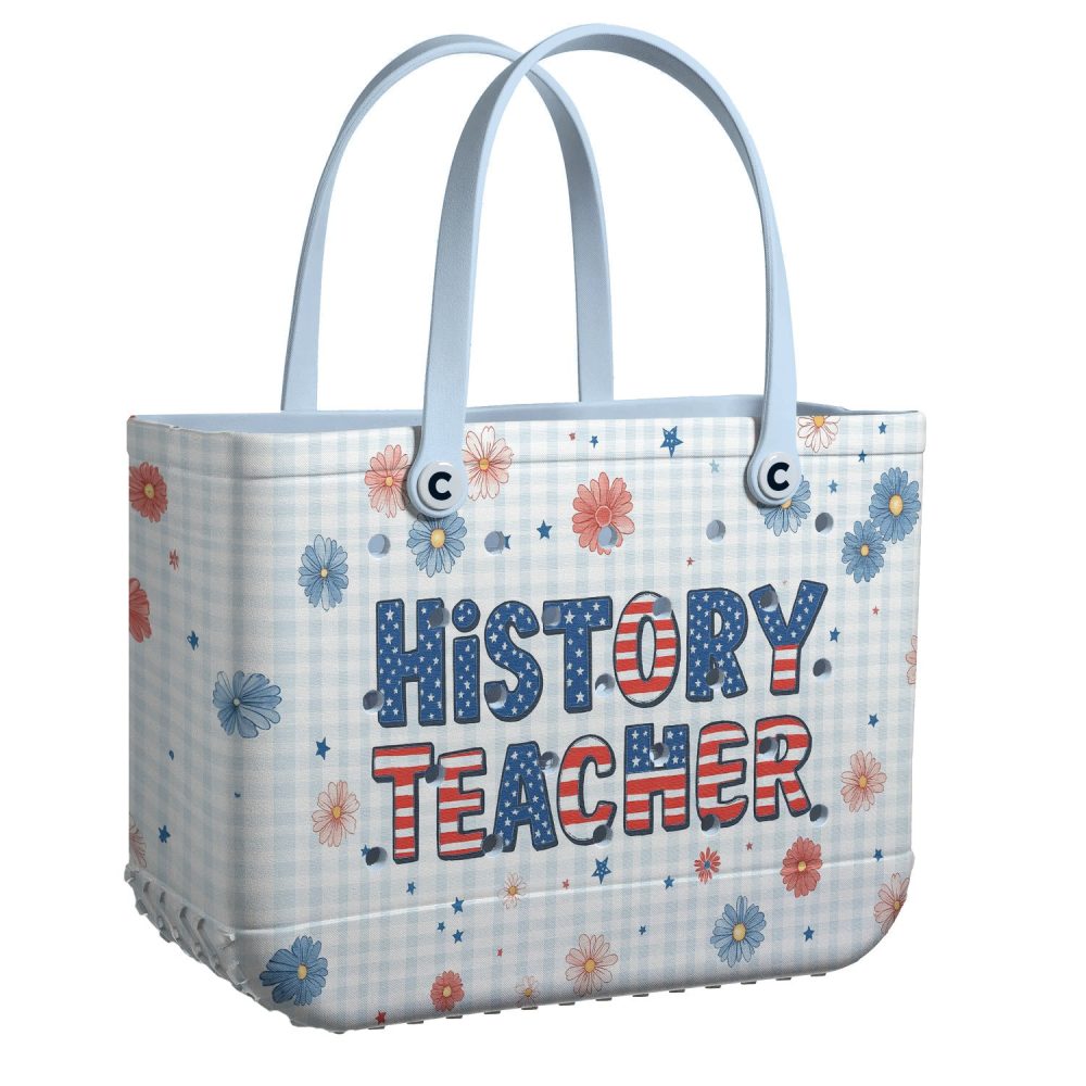 Chic Floral 'History Teacher' Tote Bag – Perfect Gift For Educators!