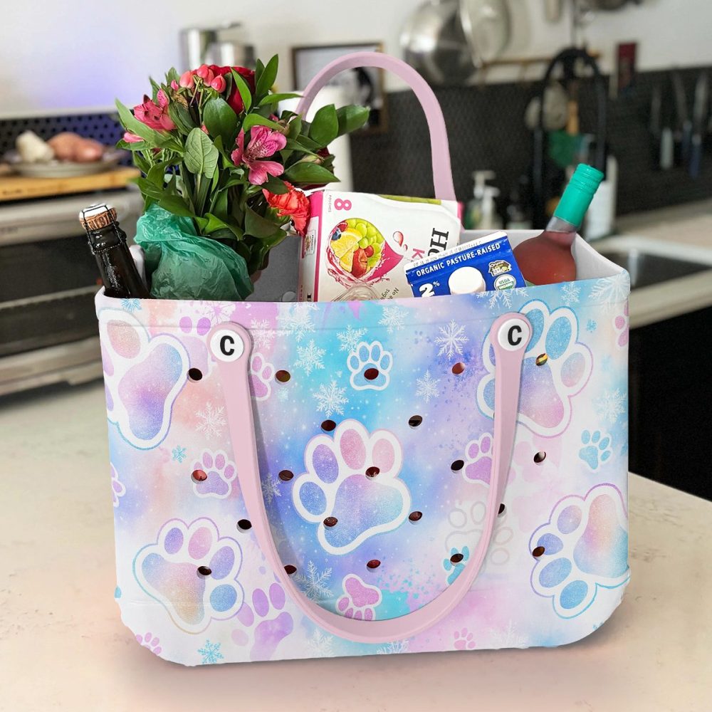 Colorful Paw Print Tote Bag – Durable, Stylish & Waterproof – Perfect For Beach, Travel & Everyday Use - Image 4