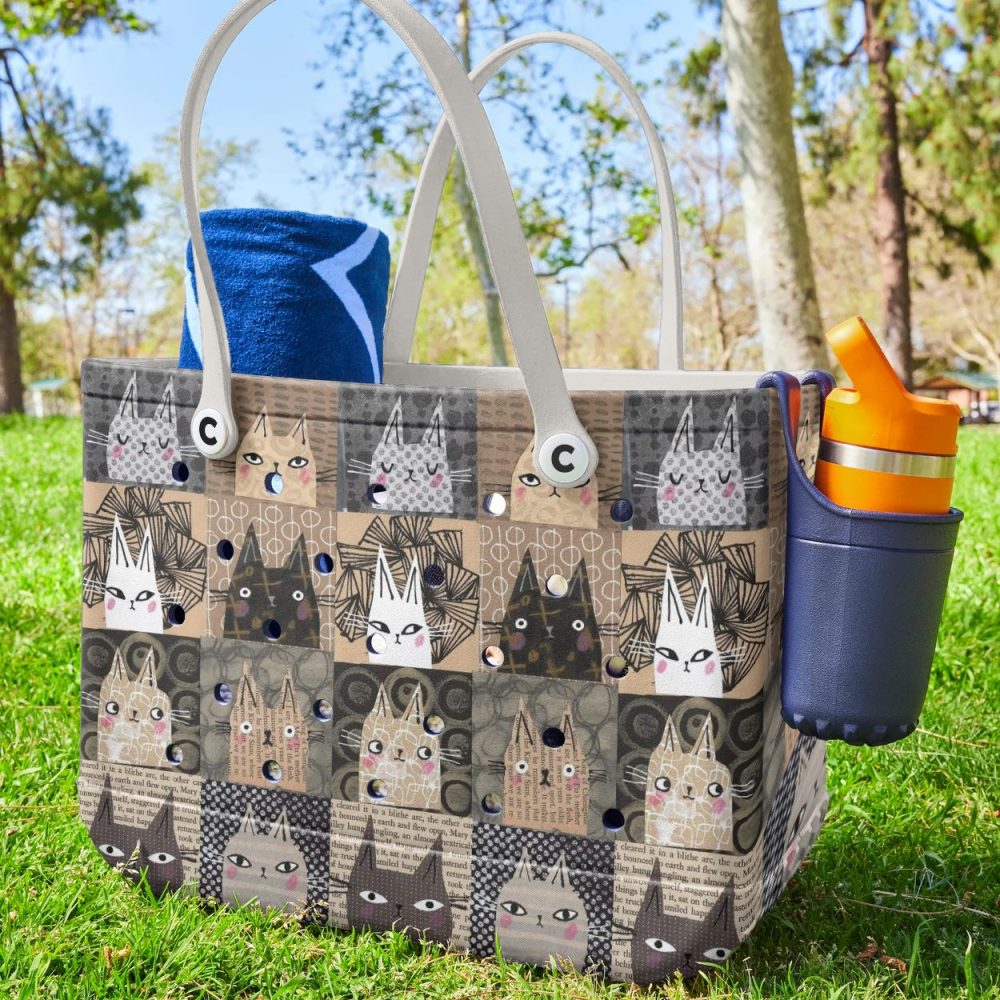 Chic Cat Print Tote Bag – Stylish, Durable, Perfect For Everyday Use - Image 3