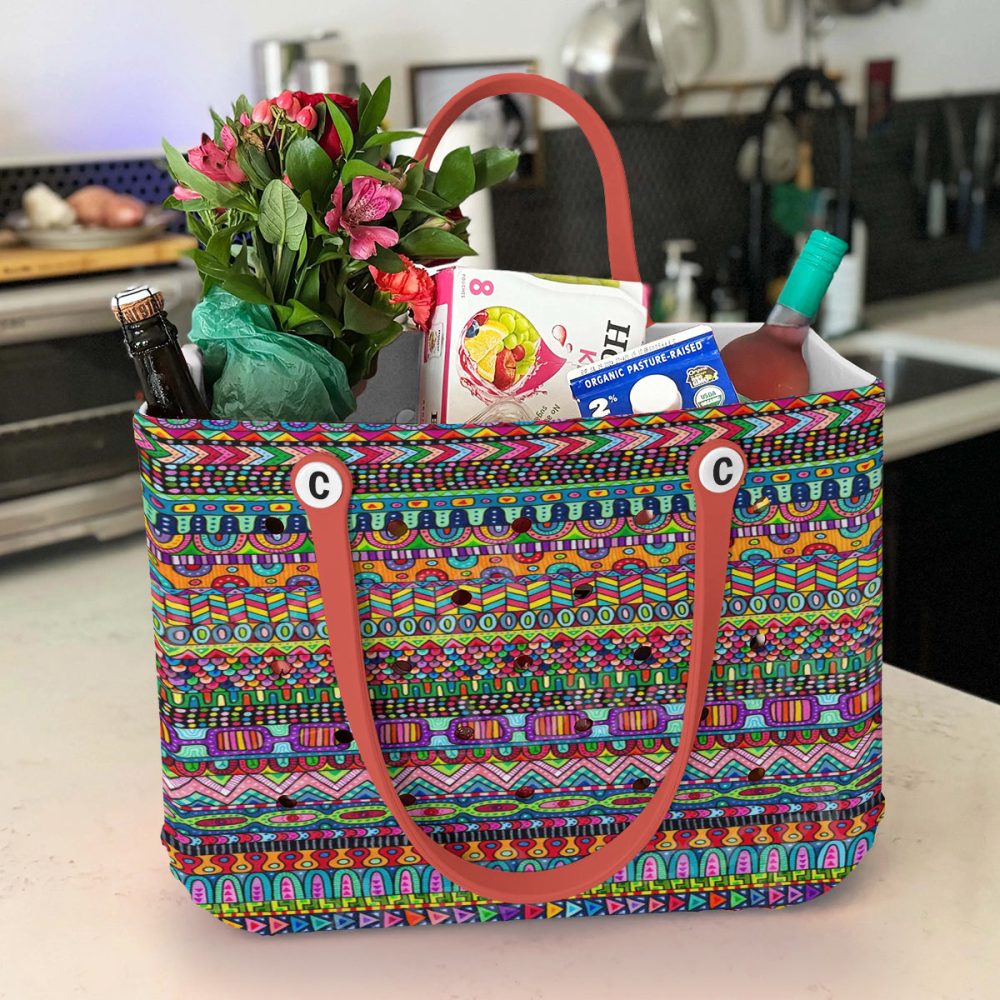Bucket Tote Bag, Limited Edition Bogg Bag, Beach Bag A Carnival Of Colors - Image 3