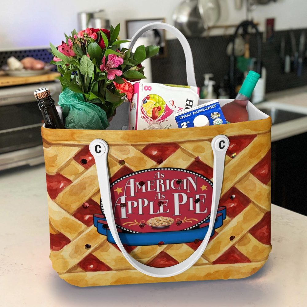 Chic Apple Pie Tote Bag - Stylish Picnic & Shopping Accessory - Durable & Roomy Design - Image 5