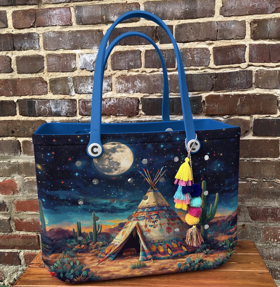 Bucket Tote Bag, Limited Edition Bogg Bag, Beach Bag Tipi Moonlight - Image 2