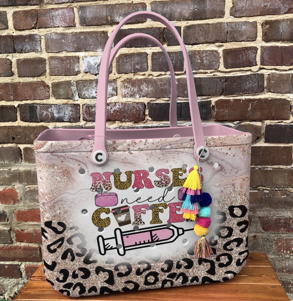 Bucket Tote Bag, Limited Edition Bogg Bag, Beach Bag Coffee & Care - Image 4