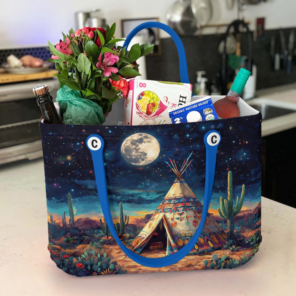 Bucket Tote Bag, Limited Edition Bogg Bag, Beach Bag Tipi Moonlight - Image 4