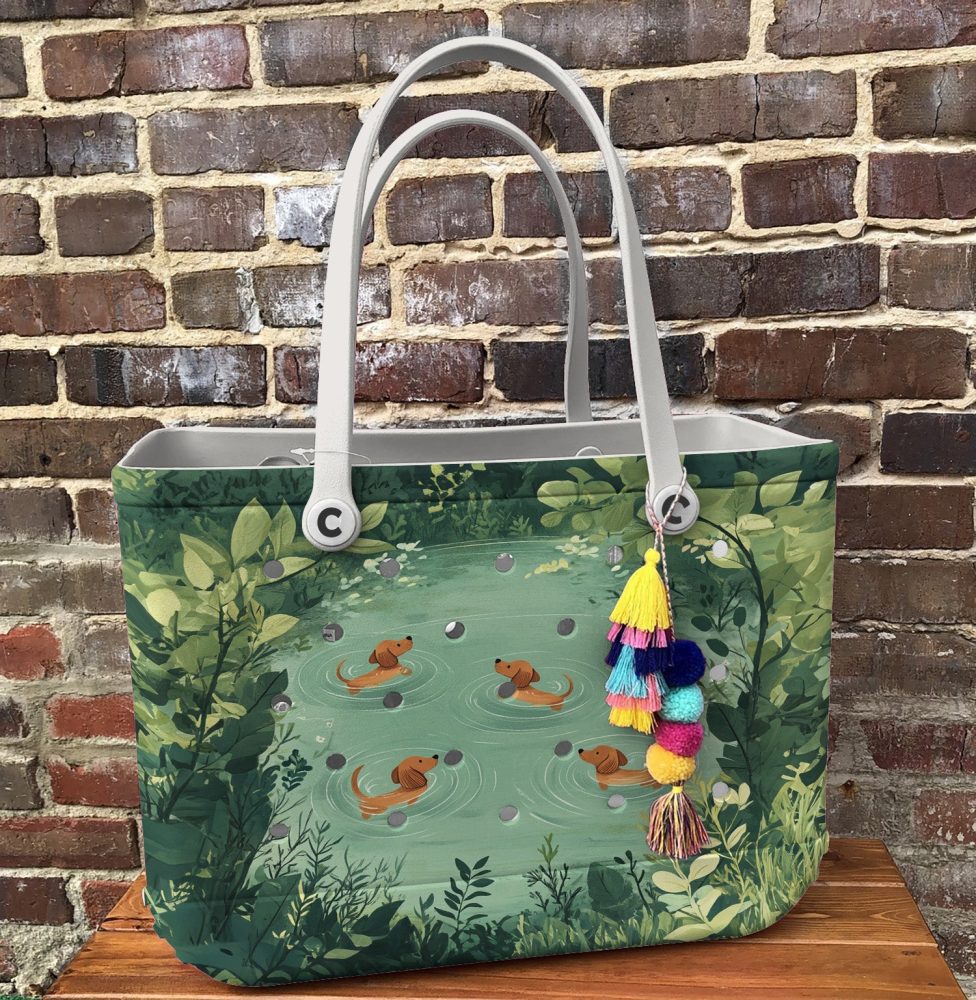 Bucket Tote Bag, Limited Edition Bogg Bag, Beach Bag Sausage Dog'S Joy - Image 2