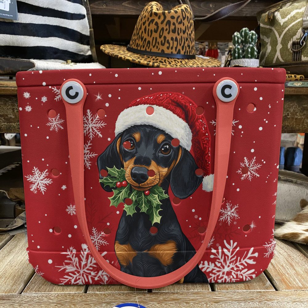 Bucket Tote Bag, Limited Edition Bogg Bag, Beach Bag Santa’S Little Wag - Image 5
