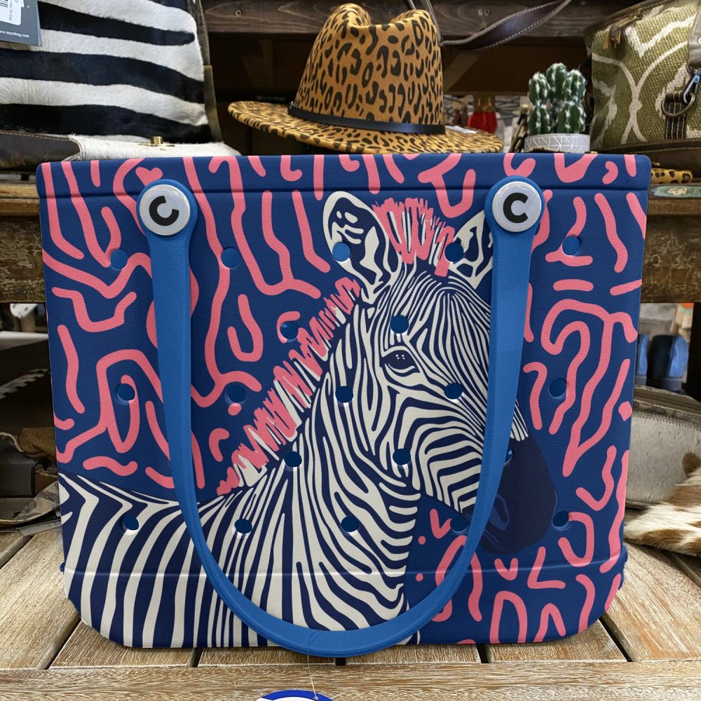 Bucket Tote Bag, Limited Edition Bogg Bag, Beach Bag Zigzag Pop - Image 5