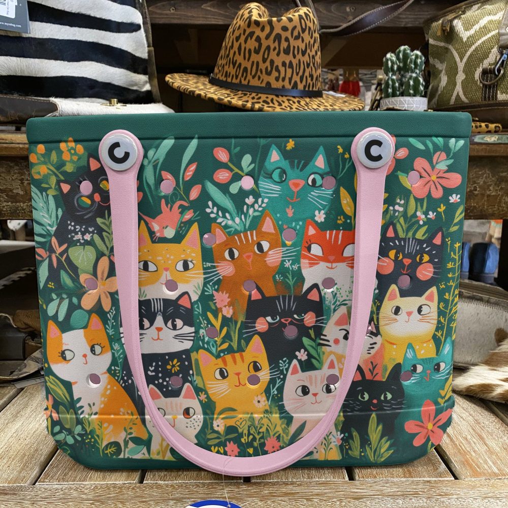 Chic Cat Print Tote Bag – Stylish, Spacious, Eco-Friendly, Perfect For Cat Lovers - Image 5