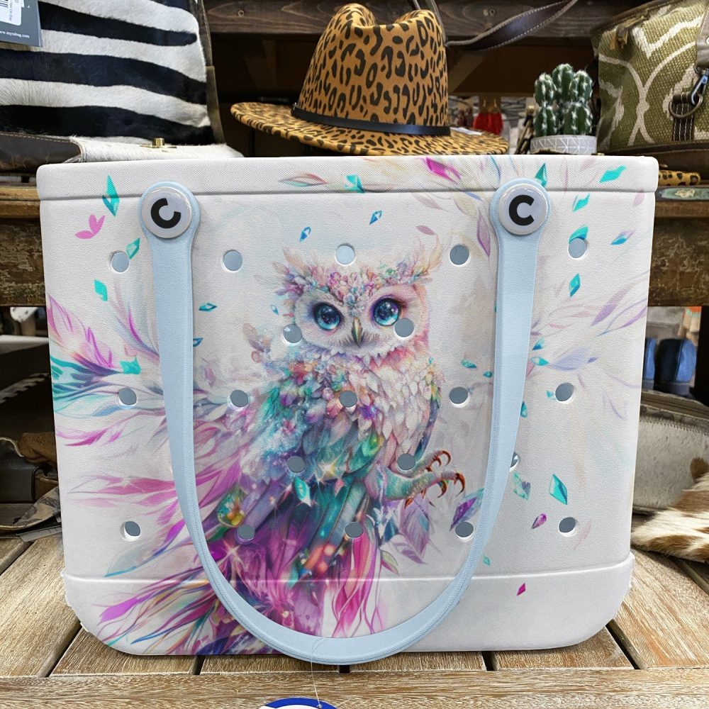 Bucket Tote Bag, Limited Edition Bogg Bag, Beach Bag Glimmer Hoot - Image 5