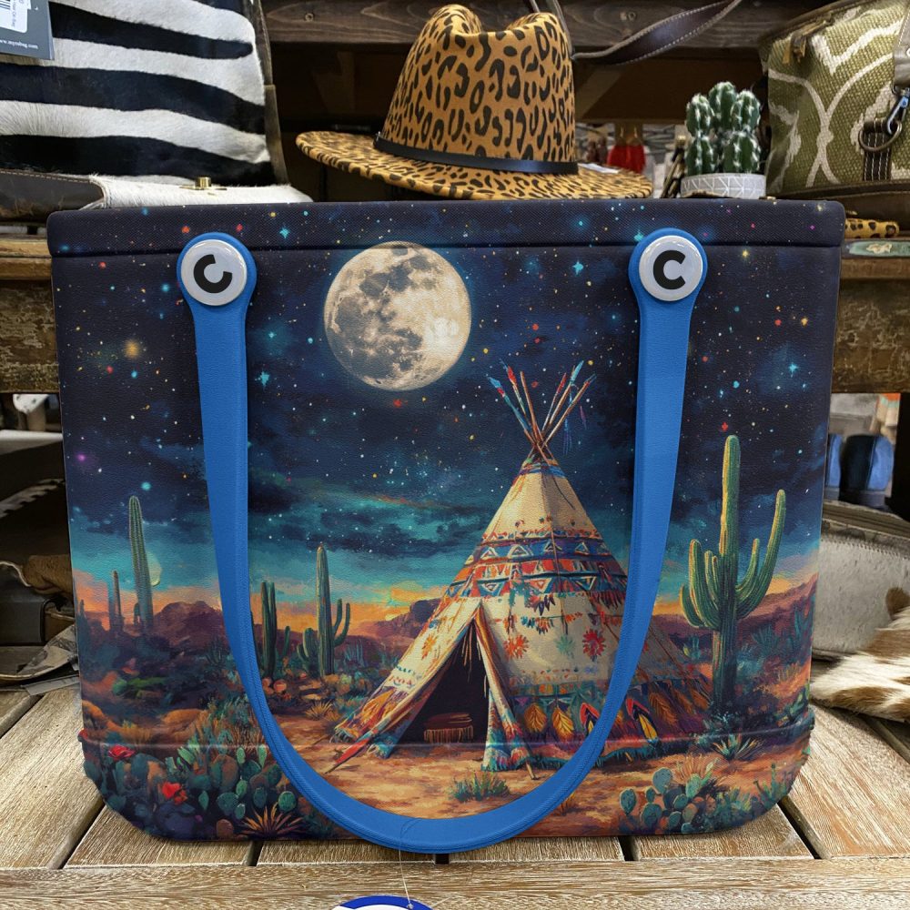 Bucket Tote Bag, Limited Edition Bogg Bag, Beach Bag Tipi Moonlight - Image 5