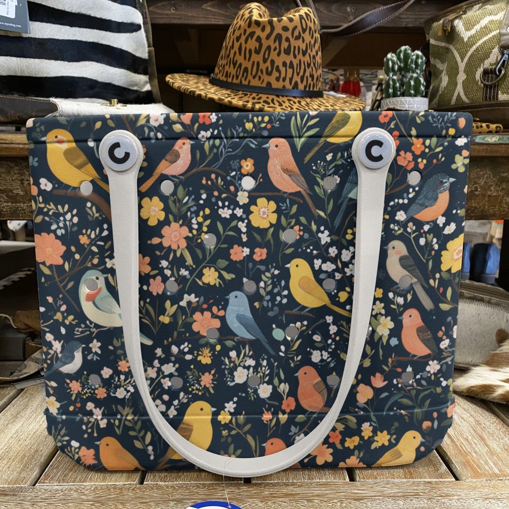 Bucket Tote Bag, Limited Edition Bogg Bag, Beach Bag Garden Birdsong - Image 5