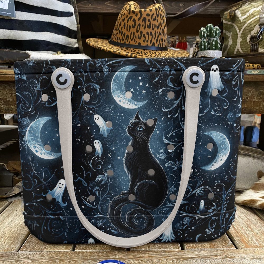 Enchanting Black Cat & Moon Tote Bag – Perfect For Halloween & Everyday Magic 🌙👜 - Image 5