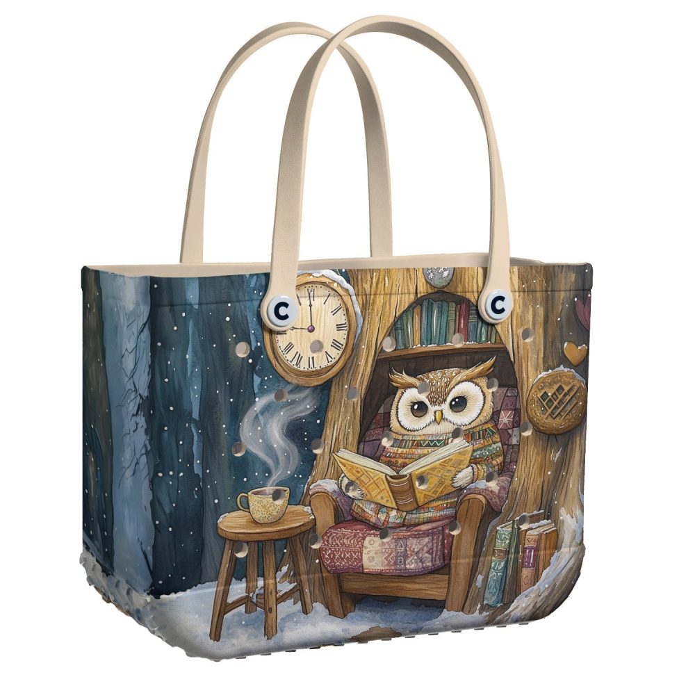Bucket Tote Bag, Limited Edition Bogg Bag, Beach Bag Snowy Wisdom