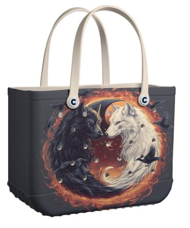 Bucket Tote Bag, Limited Edition Bogg Bag, Beach Bag Eternal Wolf