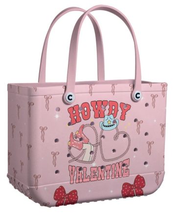 Bucket Tote Bag, Limited Edition Bogg Bag, Beach Bag Rope My Heart