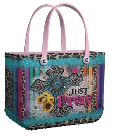 Bucket Tote Bag, Limited Edition Bogg Bag, Beach Bag Just Pray