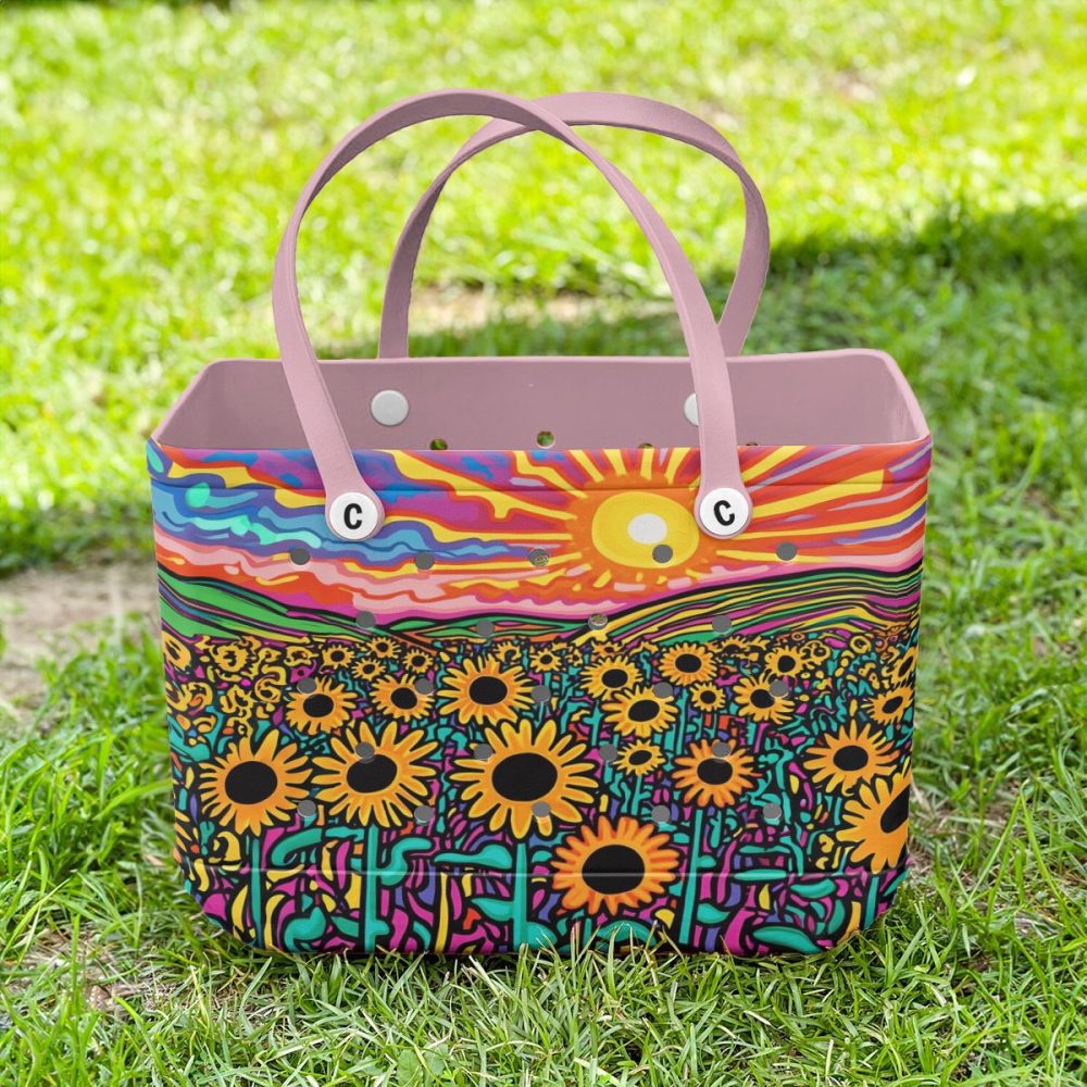 Bucket Tote Bag, Limited Edition Bogg Bag, Beach Bag Field Of Joy - Image 3