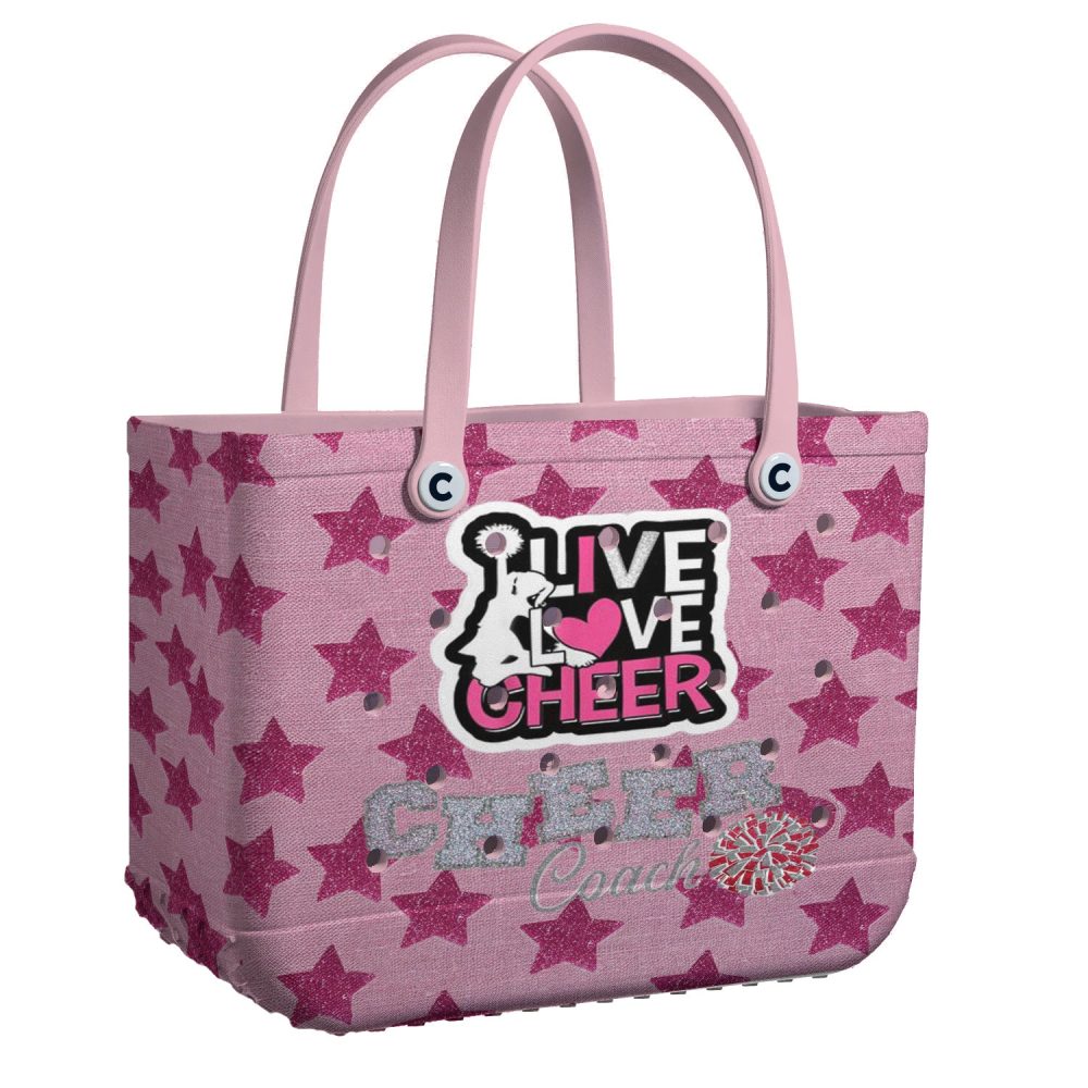 Pink Star Cheer Coach Tote Bag – Stylish & Spacious Cheerleading Accessory
