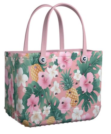 Vibrant Floral Tote Bag - Perfect For Beach & Shopping , Durable & Stylish Design