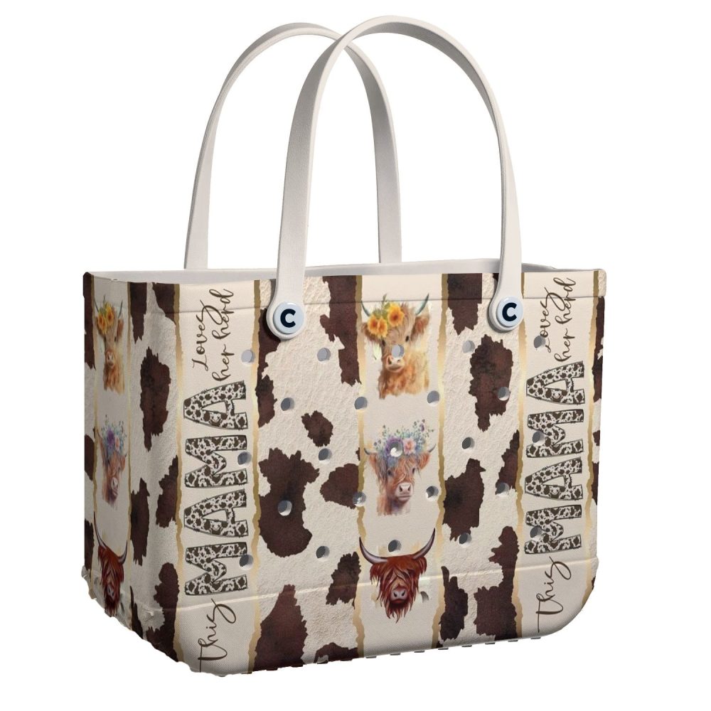 Bucket Tote Bag, Limited Edition Bogg Bag, Beach Bag Mama Loves Her Herd
