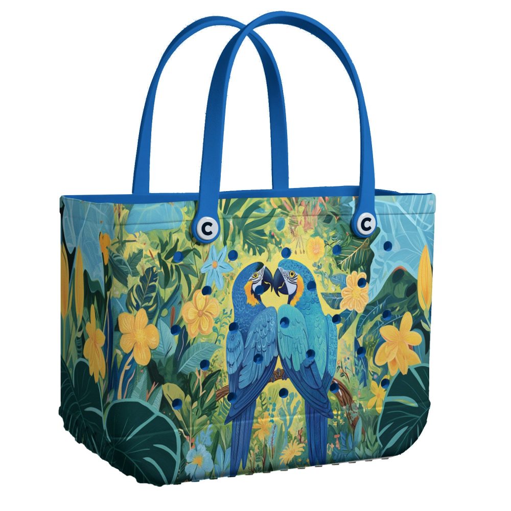Bucket Tote Bag, Limited Edition Bogg Bag, Beach Bag Tropical Whisper