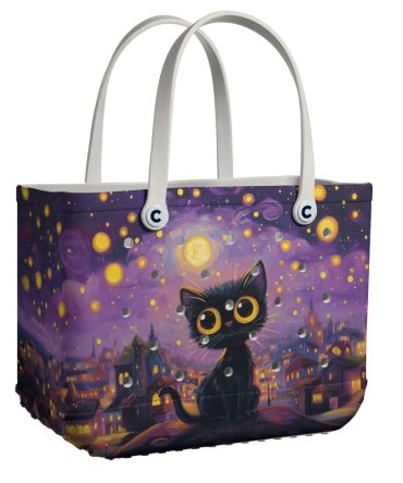 Bucket Tote Bag, Limited Edition Bogg Bag, Beach Bag Luna Purr