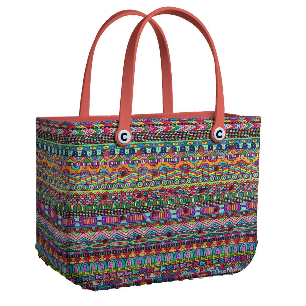 Bucket Tote Bag, Limited Edition Bogg Bag, Beach Bag A Carnival Of Colors