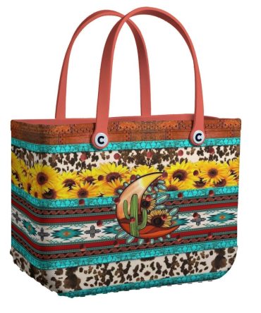 Bucket Tote Bag, Limited Edition Bogg Bag, Beach Bag Cactus Moon Magic