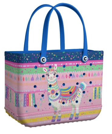 Vibrant Llama-Themed Tote Bag - Colorful, Durable, Perfect For Shopping & Beach Days!