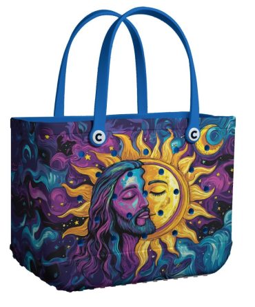 Bucket Tote Bag, Limited Edition Bogg Bag, Beach Bag Cosmic Christ