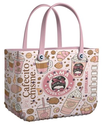 Bucket Tote Bag, Limited Edition Bogg Bag, Beach Bag Coffeeholic Mama